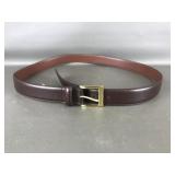 Coach dark brown leather belt mens