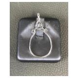 .925 sterling silver filigree charm holder pendant