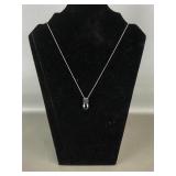.925 sterling silver Vtg-style pendant &chain