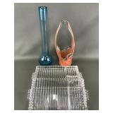 Hand Blown Flower Vases & Hazel Atlas Bubble Trays