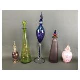 Vtg Artisan Blown Glass Perfume Bottles