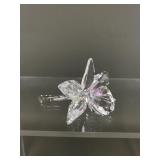 Signed Swarovski Crystal Orchid Paperweight