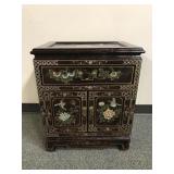 Asian Style Lacquered Chinoiserie Side Cabinet
