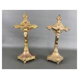 Gilt Metal Vintage Baroque Style Alter Crucifixes