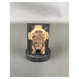 Antique Wood Hand Carved Jesus Holy Face Relief