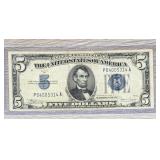 Series 1934 C $5 Dollar Silver Certificate Note