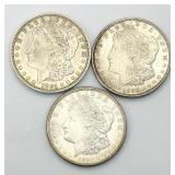 Lot of (3) 1921-D Morgan Silver Dollars