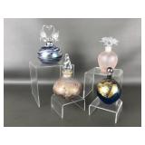 Golden Crown Handblown Glass Perfume Bottle & More