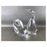 Vtg Goose & Gander Figurines Signed Steuben
