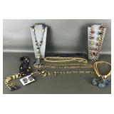 Vtg Jewel Tone Costume Jewelry
