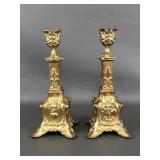 Baroque Ecclesiastical Gilt Metal Alter Candle