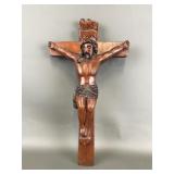 Hand Carved & Signed Wooden Wall Crucifix