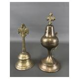 Antique Brass Temple Bell & Incense Censer