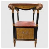 Neoclassical style side table with alligator