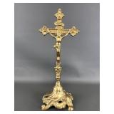 Antique? French Baroque Style Gilt Metal Crucifix