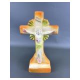 Antique Art Deco Chalkware Crucifix Alter Cross