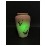 Fenton - Vtg Glowing Burmese Hand-painted Vase
