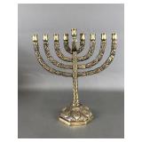 Vintage Brass Menorah Branch Made In Isreal
