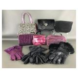 Vtg Ladies Gloves, Makeup Bags & More