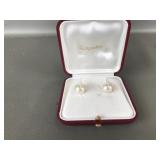Majorica Classic Pearl Earrings In Case
