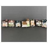 Vtg Mini Ceramic Building Christmas Village Clips