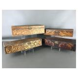 Handmade Flemish Pyrographic Wooden Boxes