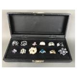 Costume Jewelry Statement Rings In Display Box