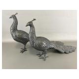 Bronze Peacock Figure Sculptures