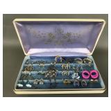 Vintage & Modern Pierced Earrings W Jewelry Box