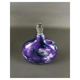 Hand Blown Signed Glass Perfume Bottle