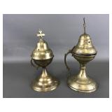 Vtg Brass Religious Incense Burner Censers