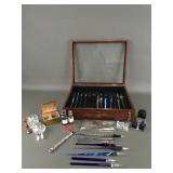 Vintage Box Of Caligraphy Pens, Stamps, And More!