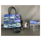 Cathaya Patterned Handbag, Glass Music Box & More