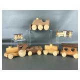 J&j Creations Michigan Vtg Wooden Train Toys