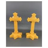 Vtg Butterscotch Plastic Bakelite? Alter Crosses