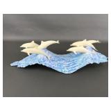 John Perry Signed Pod Of 7 Dolphins Sculpture