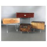 Levenger Tray & Flemish Pyrographic Wooden Boxes