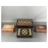 Vintage Folk Art Trinket Box & Indian Sheesham