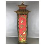 Asian Pagoda Style Cd Pedestal Cabinet