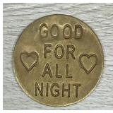 Vintage Brass Brothel Token Yuma, AZ