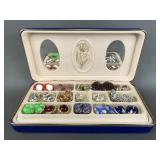 Vintage Clip On Earrings Collection W Velvet Box