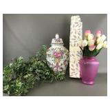 Vtg Andrea By Sadek Porcelain Ginger &floral Items