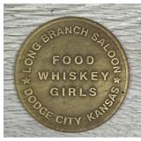 Vintage Brass Brothel Token Dodge City, Kansas