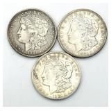 Lot of (3) 1921-S Morgan Silver Dollars