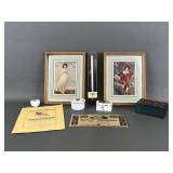 Porcelain Trinket Boxes, Reprod. 1840 Banknote &
