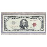 Series 1967 $5 Dollar Bill Red Seal Note