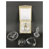 Vtg Crystal Prism Perfume Bottle & More
