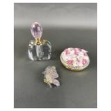 Kirks Folly Floral Purse Mirror, Leaded Crystal