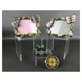 Aromark Enamel Frame, Trinket Box & Mirror