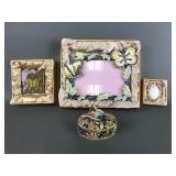 Aromark Enamel Frame, Trinket Box & Mirror